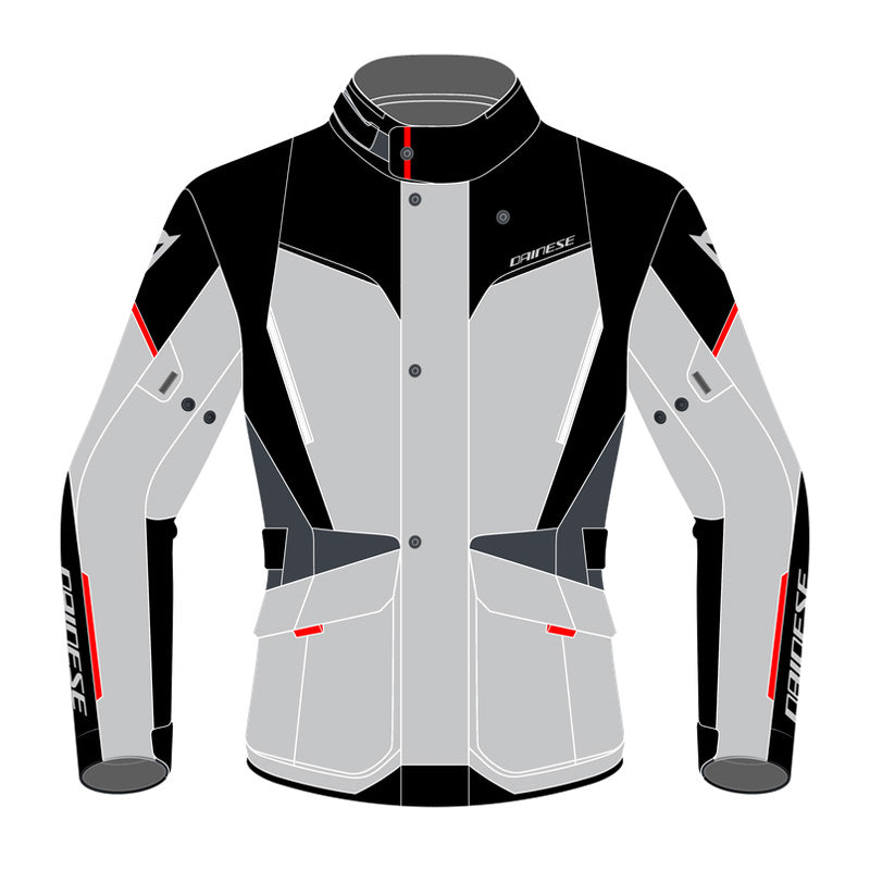 DAINESE TEMPEST 3 D-DRY JKT GRAY/BLACK/RED 60 1654642-45G-60