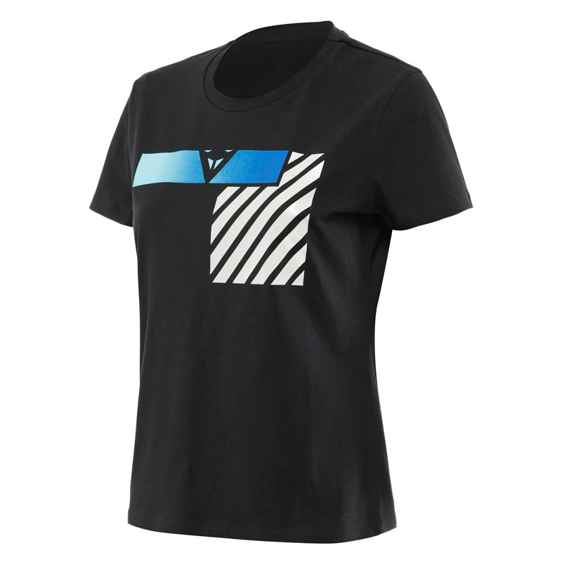 DAINESE ILLUSION LADY T-SHIRT BLK/GRAY/ACQUA L 2896861-40G-L
