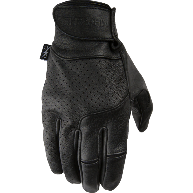 THRASHIN SUPPLY CO. GLOVES SIEGE LTHR BLK SM TSG-0001-08