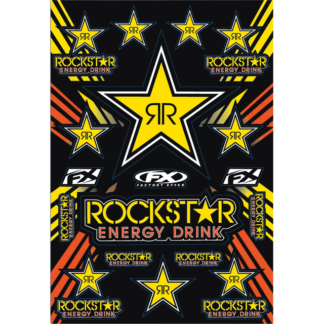 FACTORY EFFEX ROCKSTAR ENERGY YELLOW STICKER SHEET #1 15-68702
