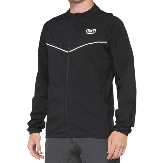 100% CORRIDOR STRETCH WINDBREAKER BLACK LG 40042-00002