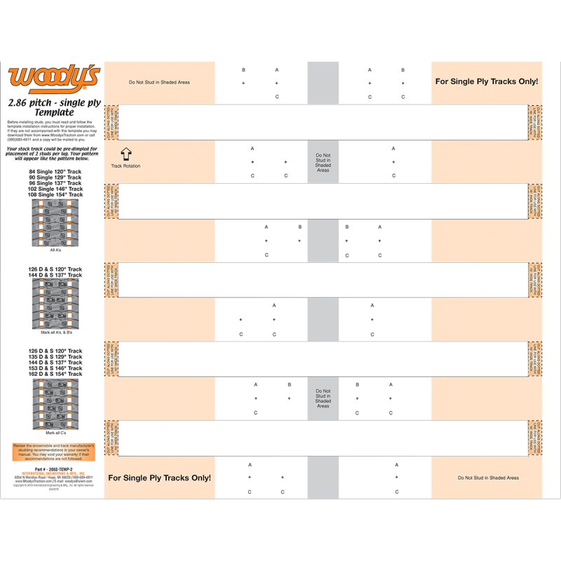 WOODYS TEMPLATE STUDDING 2.86PT 286S-TEMP-2-1