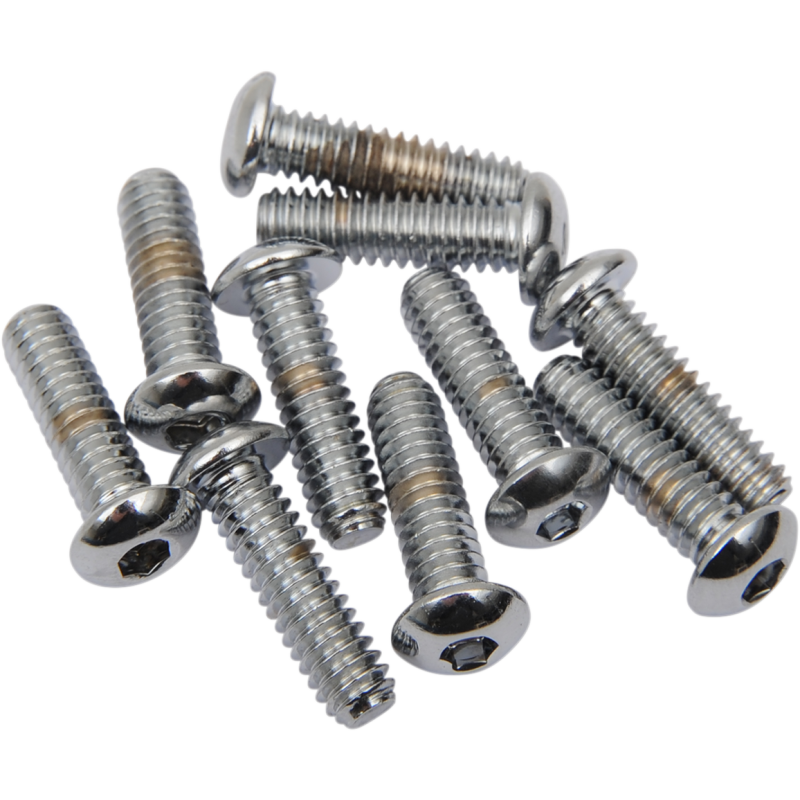 DRAG SPECIALTIES 1/4-20*1 BUTTON HEAD SCREWS(10)CY-CHROME MPB414