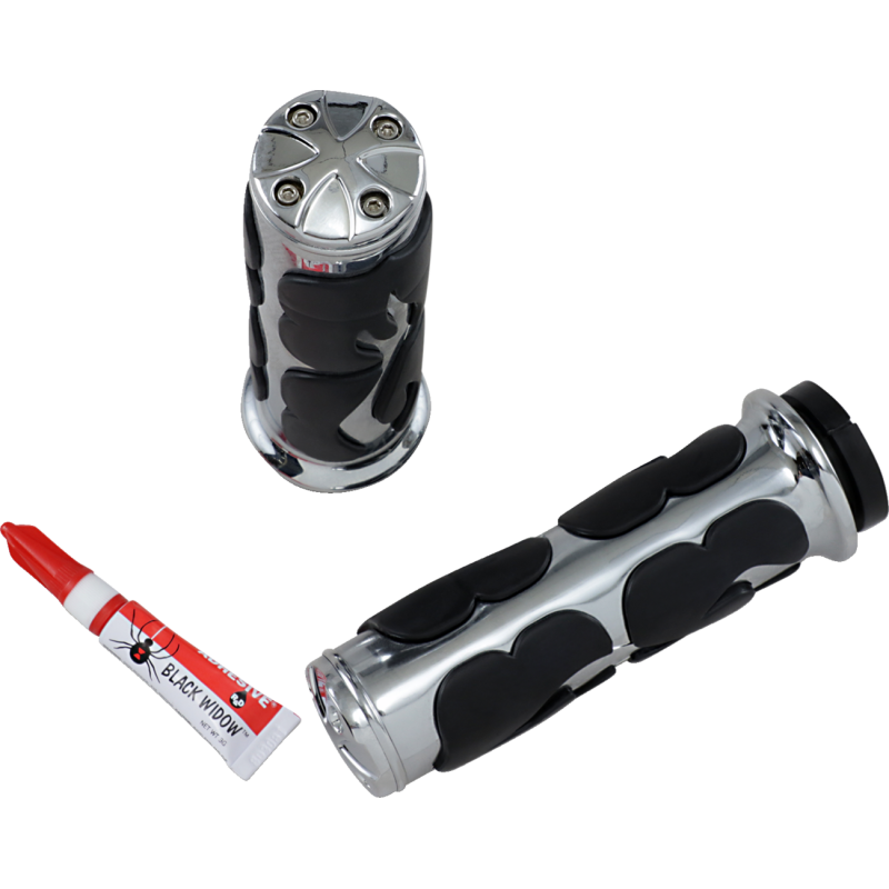 KURYAKYN 08-19 FLHT ISO FLAME GRIPS WO/ THR BOSS PR PN 6269 KUR6269