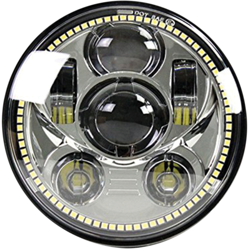 SPEED DEMON 45W - 5.75" MOTORCYCLE HEADLIGHT - CHR- W/ DRL HALO - DOT 10-20209