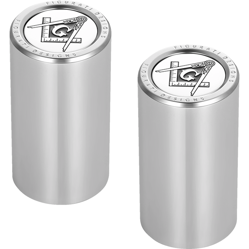 FIGURATI DESIGNS ND MAG DOCKING COVERS SILVER WITH MASONIC 25.2X46.5MM FD42-DC-25.2/46.5-SS