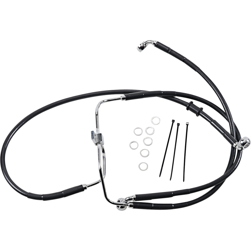 DRAG SPECIALTIES 08-17 FXDF FRT S/B BRAKE LINE KIT +6 660325-6BLK