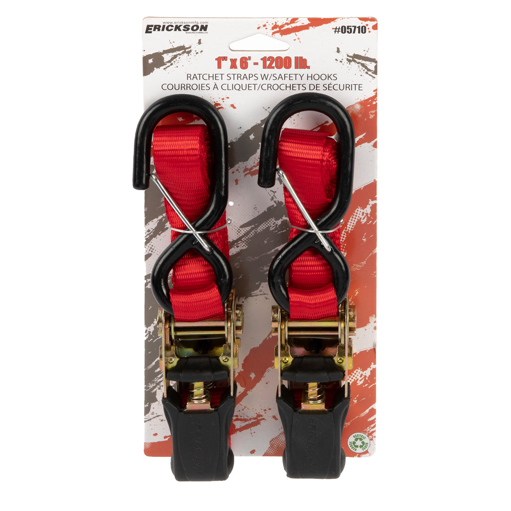 ERICKSON (2) 1 X6' 1200 LB HD MOTORCYCLE STRAP W/ 05710