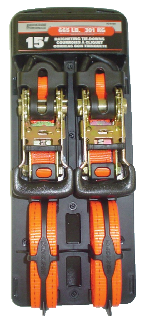 ERICKSON (2) 1 X15' 2000 LB RATCHETING TIE DOWNS 34404