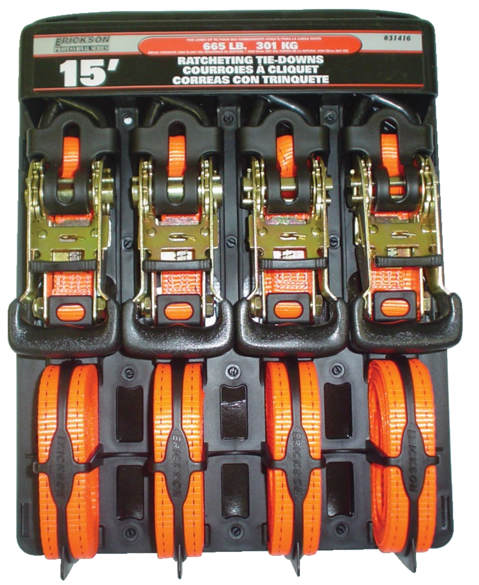 ERICKSON (4) 1 X15' 2000 LB RATCHETING TIE DOWNS 31416