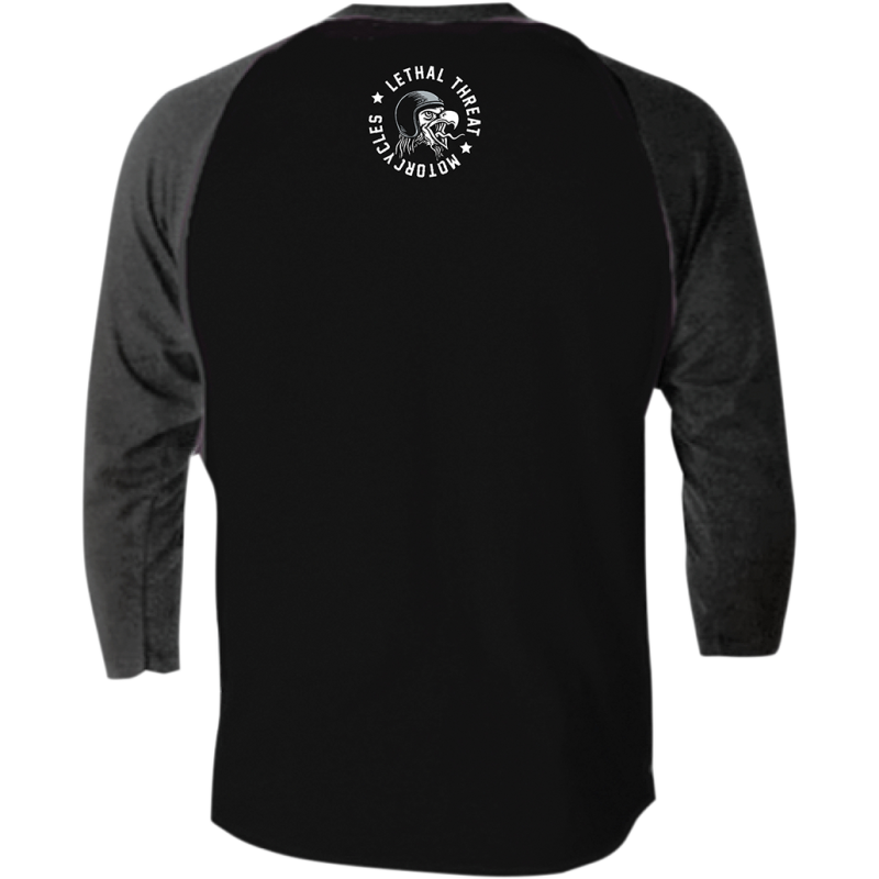 LETHAL THREAT TEE 3/4 TATEAGLE GY/BK LG LT20583L