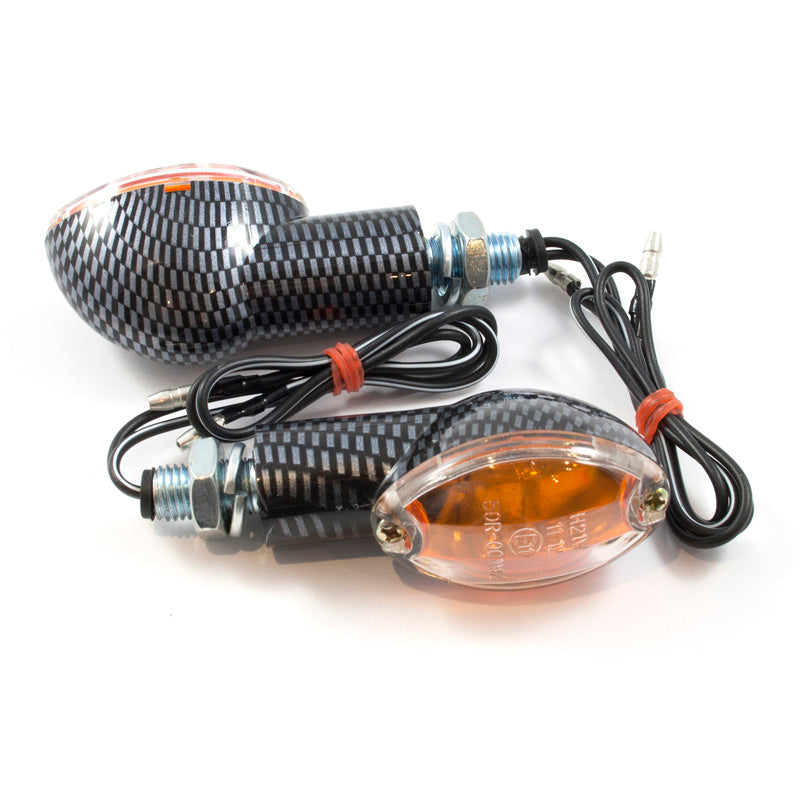 TOXIC FLASHERS 'OVAL' CARBON LOOK / CLEAR LENS 1030103