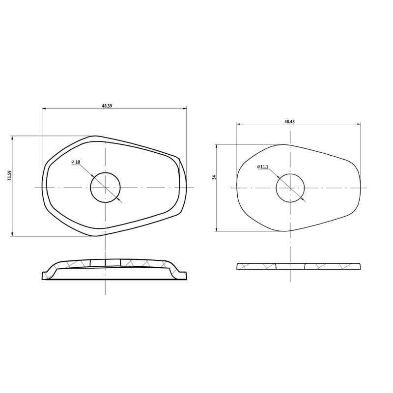 TOXIC FLASHER ADAPTER PLATES SUZUKI 4 PCS. 1030128