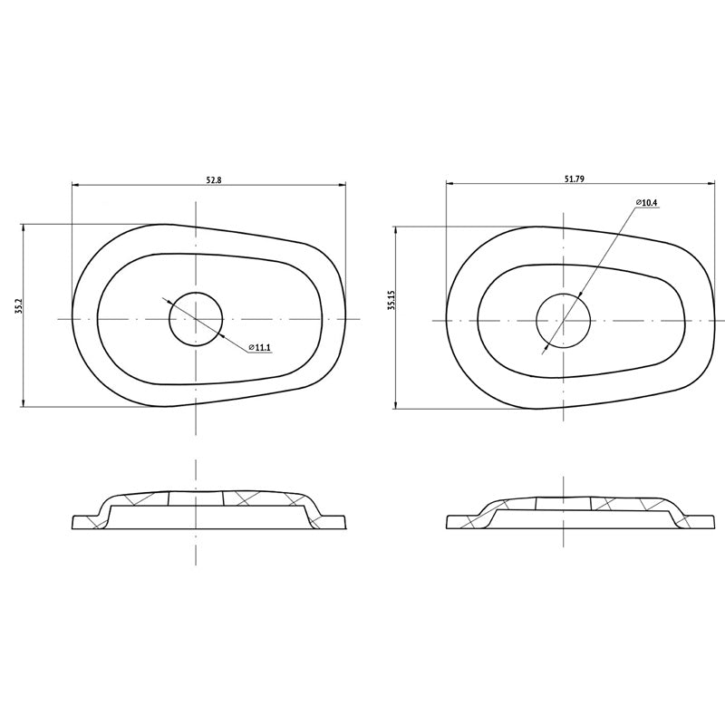 TOXIC FLASHER ADAPTOR PLATES KAWASAKI 4 PCS. 1030131