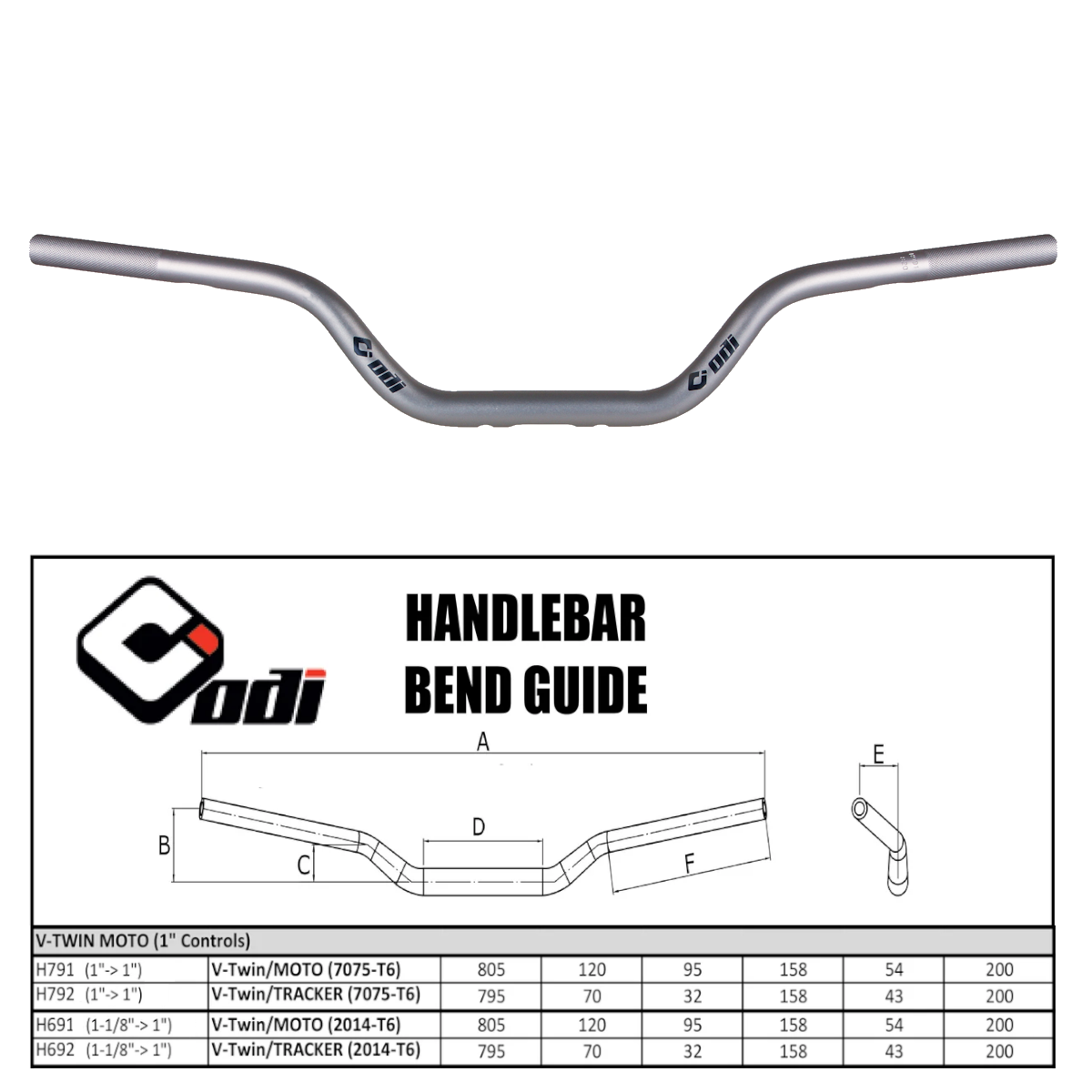 ODI HD/MOTO 1-1/8 TO 1 SIL HDLB H691CFS