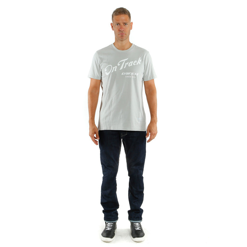 DAINESE PADDOCK TRACK T-SHIRT GLACIER-GRAY/WHITE 1896807-73F-XL