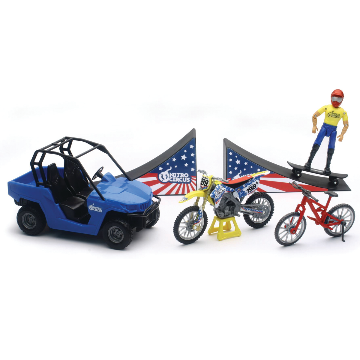 NEW RAY TOYS 1:18 NITRO CIRCUS PLAYSET 67685