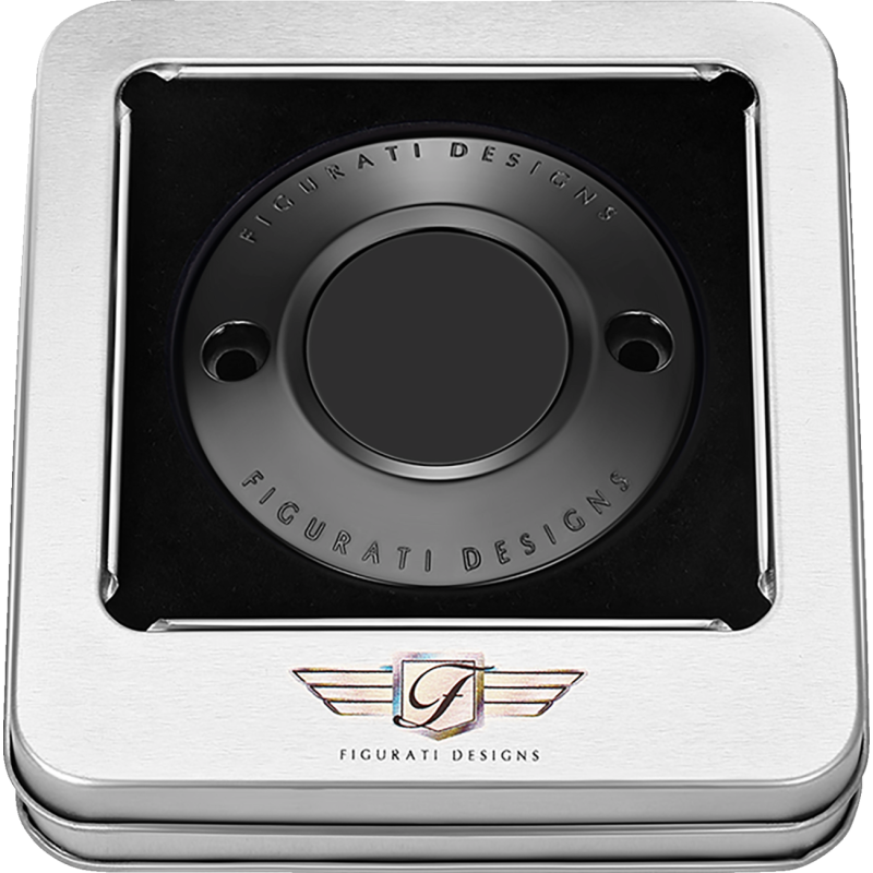 FIGURATI DESIGNS TIMING COVER PLAIN BLACK, 2-HOLE FD65-TC-2H-BLK