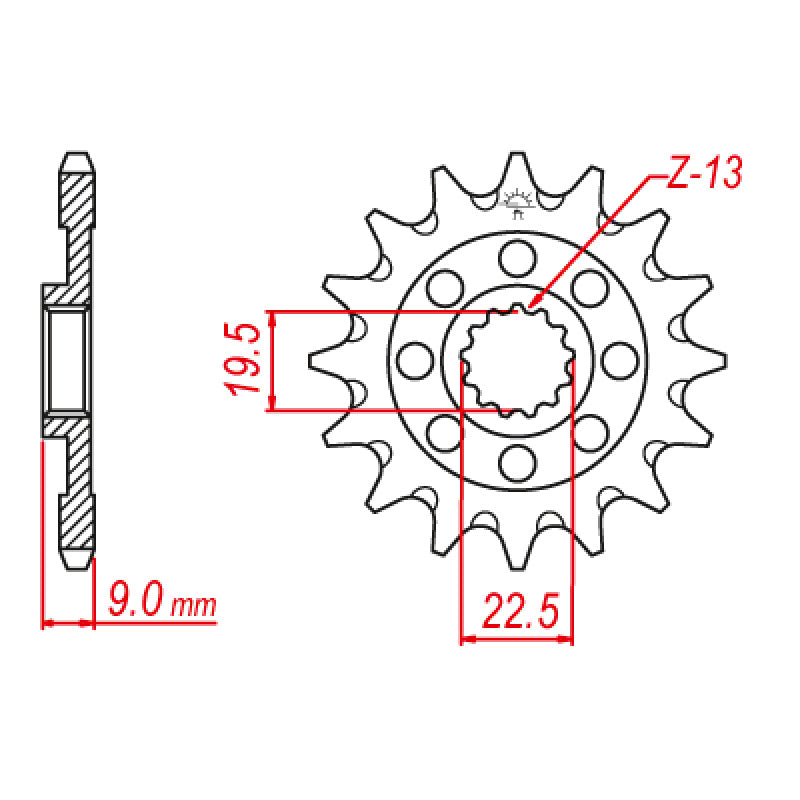 ITL FRONT SPROCKET RMZ 250 (13-14) (JTF1442-13) 110002