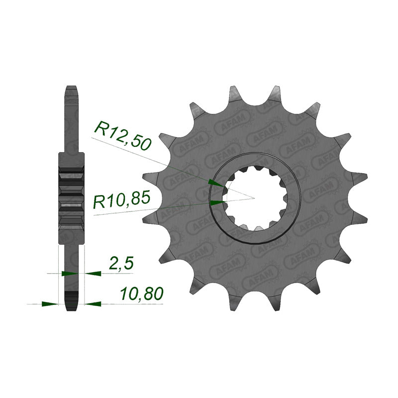 AFAM FRONT SPROCKET YAM FZ6R (09-14) 21512-16 21512-16