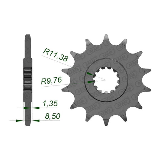 AFAM FRONT SPROCKET SUZ GW250 (14-15) 22310-14 22310-14