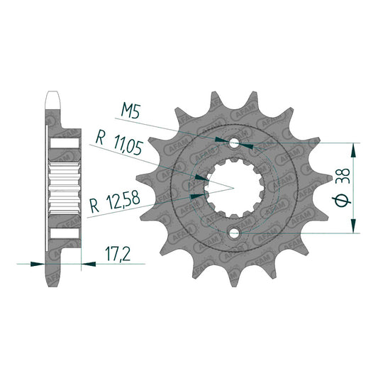 AFAM FRONT SPROCKET DUCATI 950 17-18 52616-15 52616-15