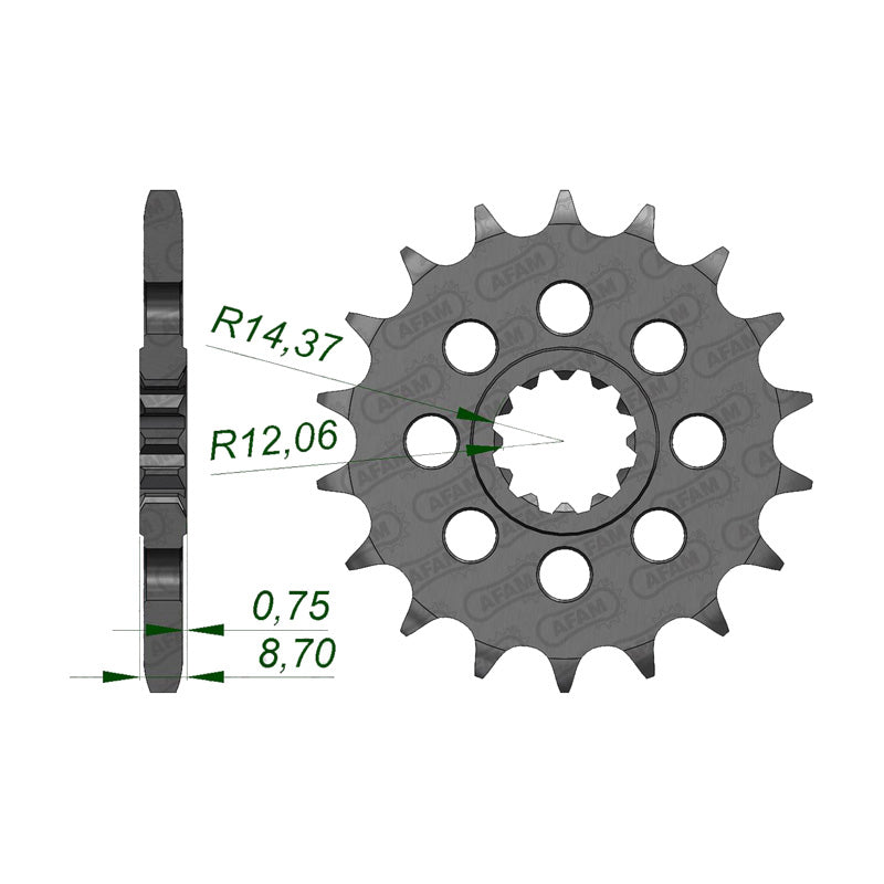 AFAM SPR 18T 525P KAWA ZX1000 H2 15-16 (24902-18) 24902-18