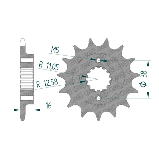 AFAM SPR.RR. DUCATI 449-1006-1A 14T (52604-14). 52604-14