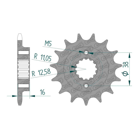 AFAM SPR.RR. DUCATI 449-1006-1A 15T (52604-15). 52604-15