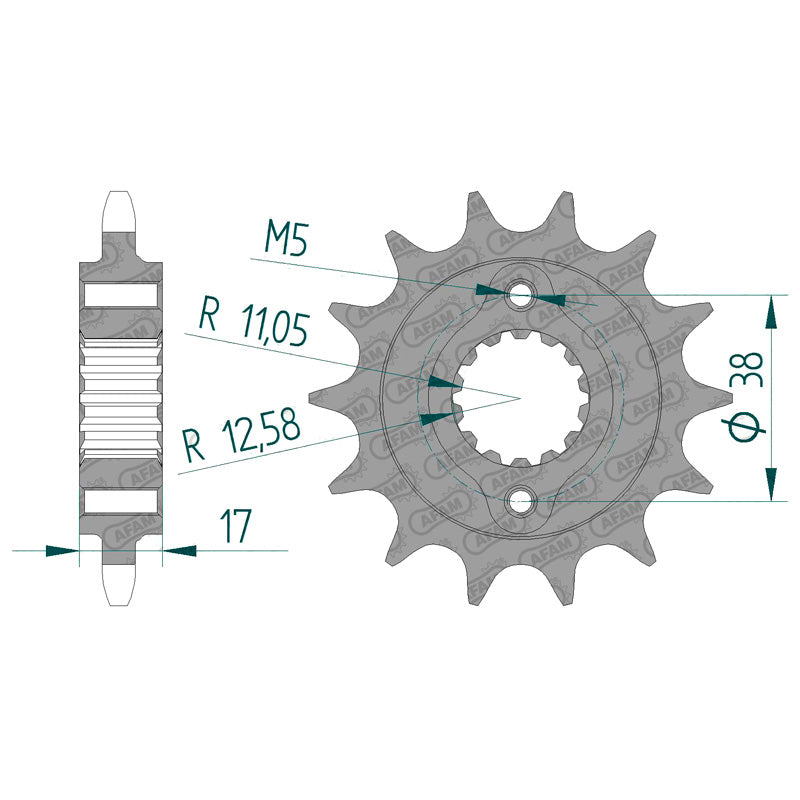 AFAM SPR.FR.DUCATI MONSTER 900IE 14T 520 (52612-14). 52612-14