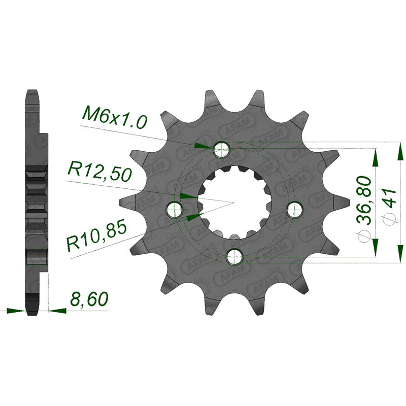 AFAM SPROCKET FR.13T POLARIS 500/525 05-08. 100500-13