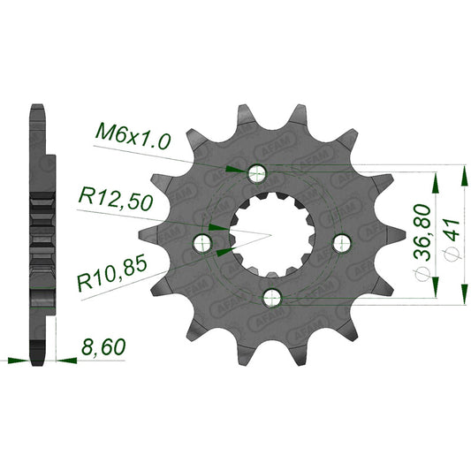 AFAM SPROCKET FR.13T POLARIS 500/525 05-08. 100500-13