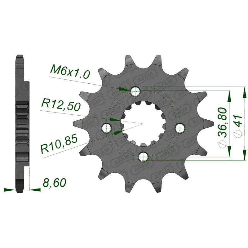 AFAM SPROCKET FR.14T POLARIS 500/525 05-08. 100500-14