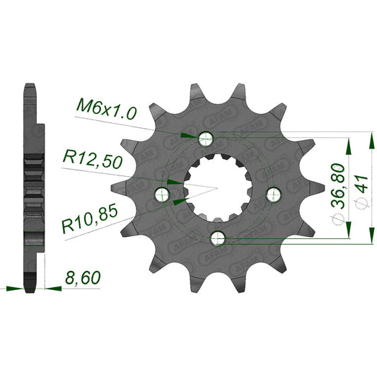 AFAM SPROCKET FR.14T POLARIS 500/525 05-08. 100500-14
