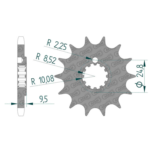 AFAM SPR.FR. KTM 85SX 13T 428 (94202-13). 94202-13