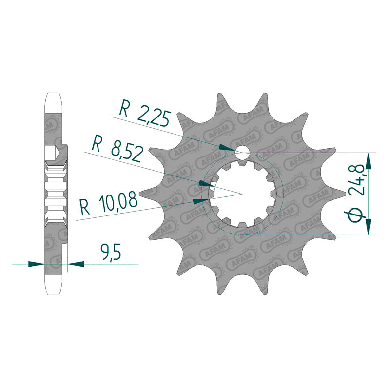 AFAM SPR.FR. KTM 85SX 14T 428 (94202-14). 94202-14