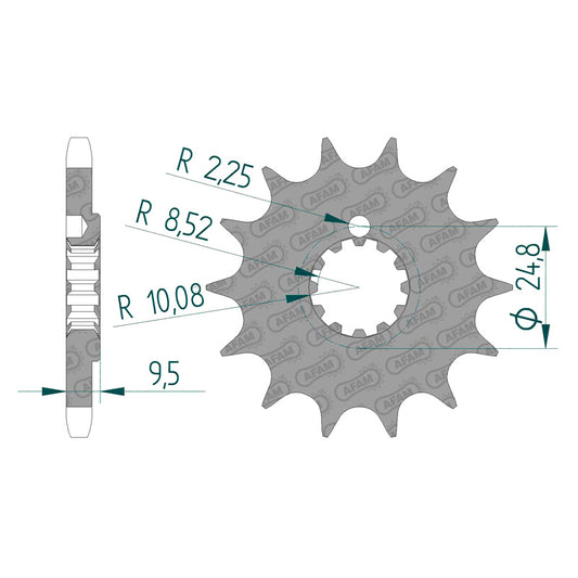 AFAM SPR.FR. KTM 85SX 14T 428 (94202-14). 94202-14