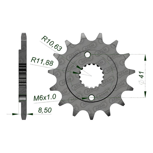 AFAM TRX400EX 00/04-XR400R 86/04 16T        (JTF-1322) 20314-16