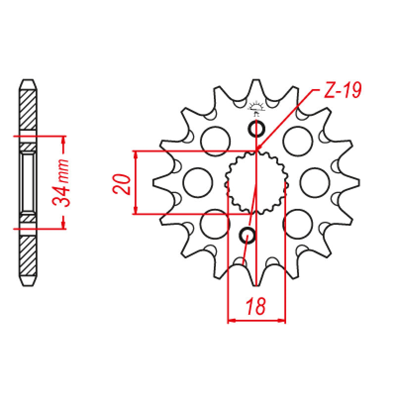 ITL FRONT SPROCKET HON CRF150R (07-15) (JTF1310-15) 110419
