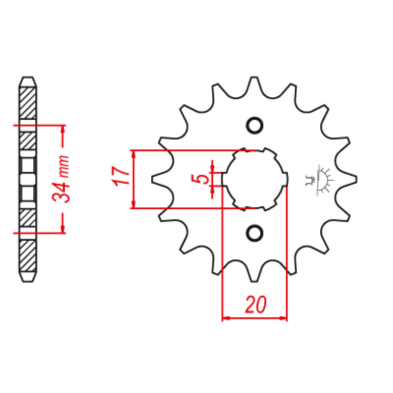 ITL FRONT SPROCKET HON CBR125R (07-10) (JTF1264-14) 110435