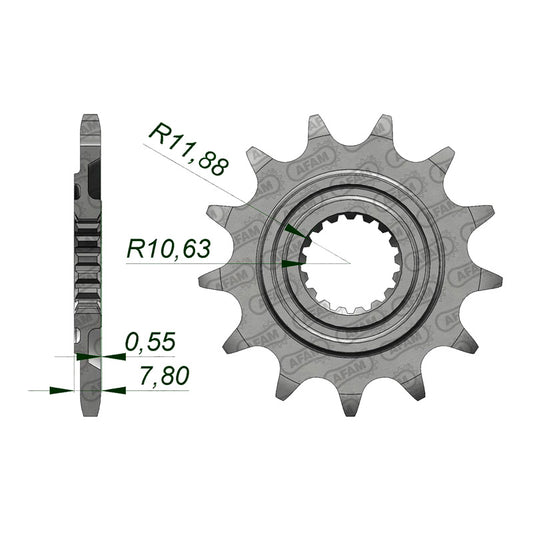 AFAM AFAM FR.13T 520 CRF250R 2018 20324 (JTF1344SC) 20324-13