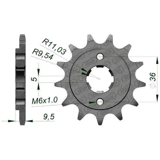 AFAM AFAM 13T 520 CR250R 79/83-TRX250R 86/89 (JTF-337) 20308-13