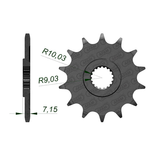 AFAM SPR.FR. RM125 80-07 12T (22203-12). 22203-12