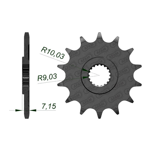 AFAM SPR.FR. RM125 80-07 14T (22203-14). 22203-14