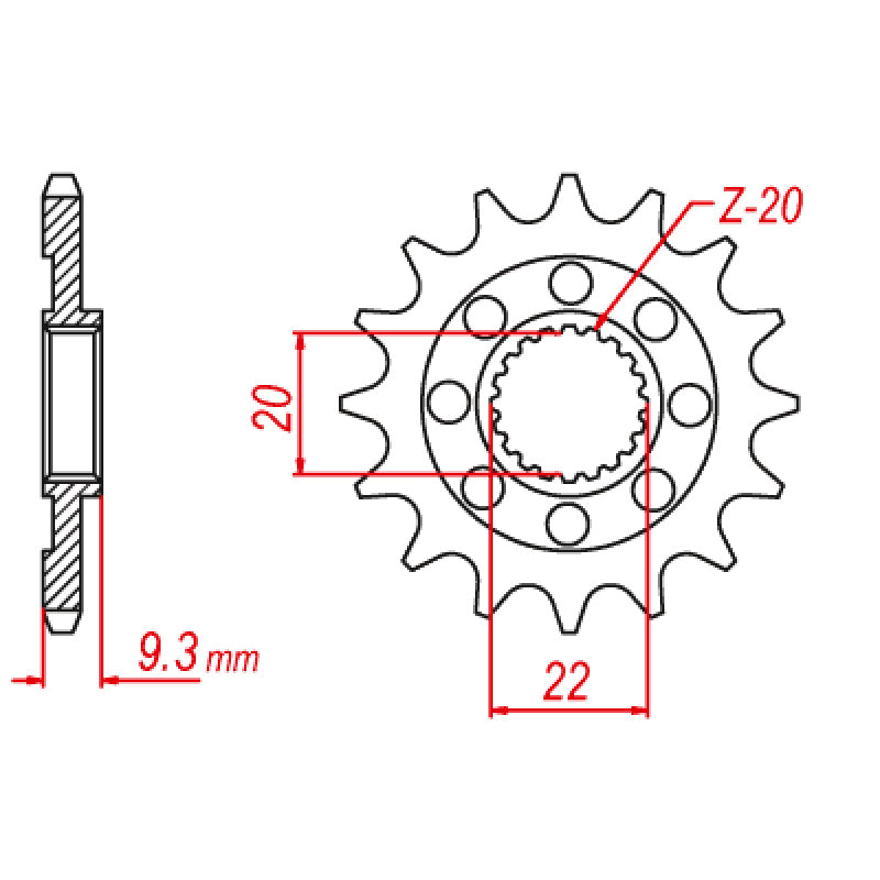 ITL FRONT SPROCKET KAW KX250F (06-15) (JTF1446-13) 110561
