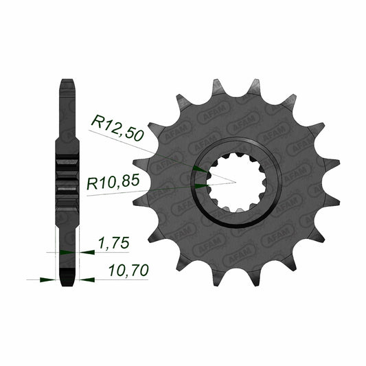 AFAM AFAM FR.SPR. 15T 525 YZF600R6 06-07. 21606-15