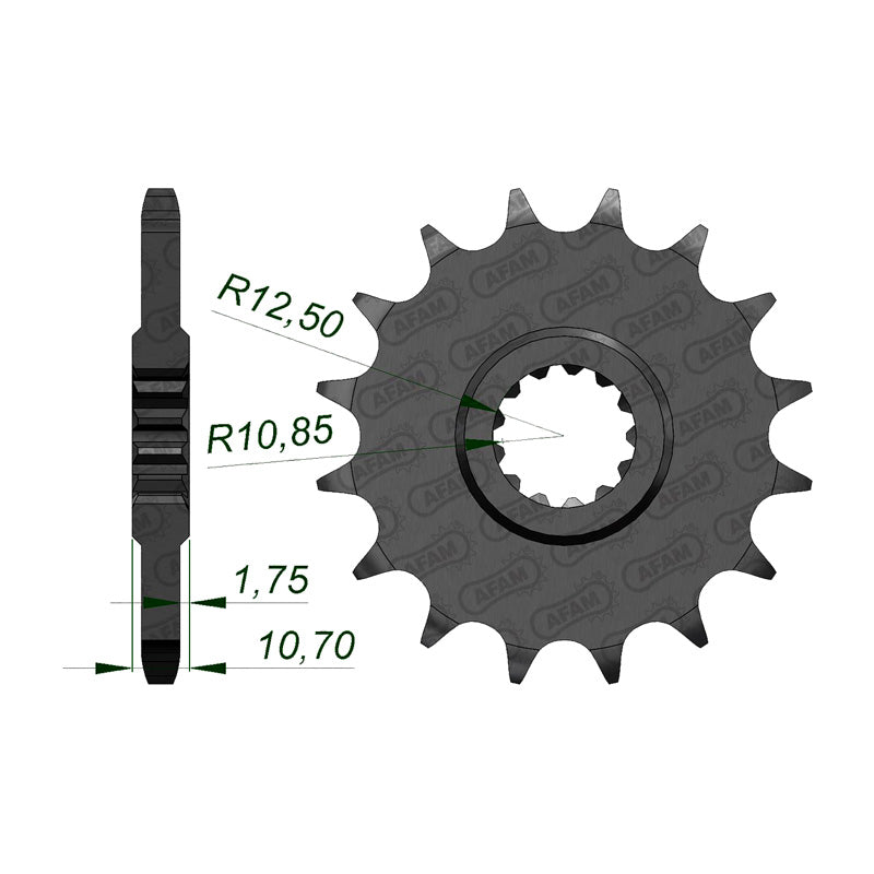 AFAM AFAM FR.SPR. 16T 525 YZF600R6 06-07. 21606-16