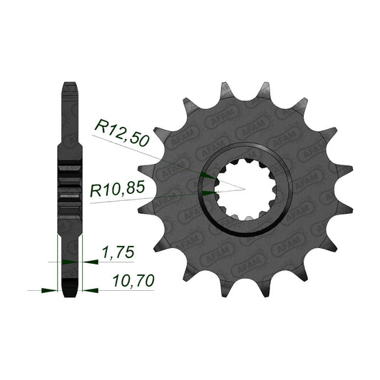 AFAM AFAM FR.SPR. 16T 525 YZF600R6 06-07. 21606-16