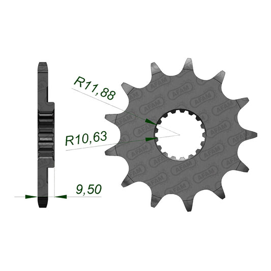 AFAM FRONT SPR. SUZ. RMX-Z450 10-11 13T 22406-13