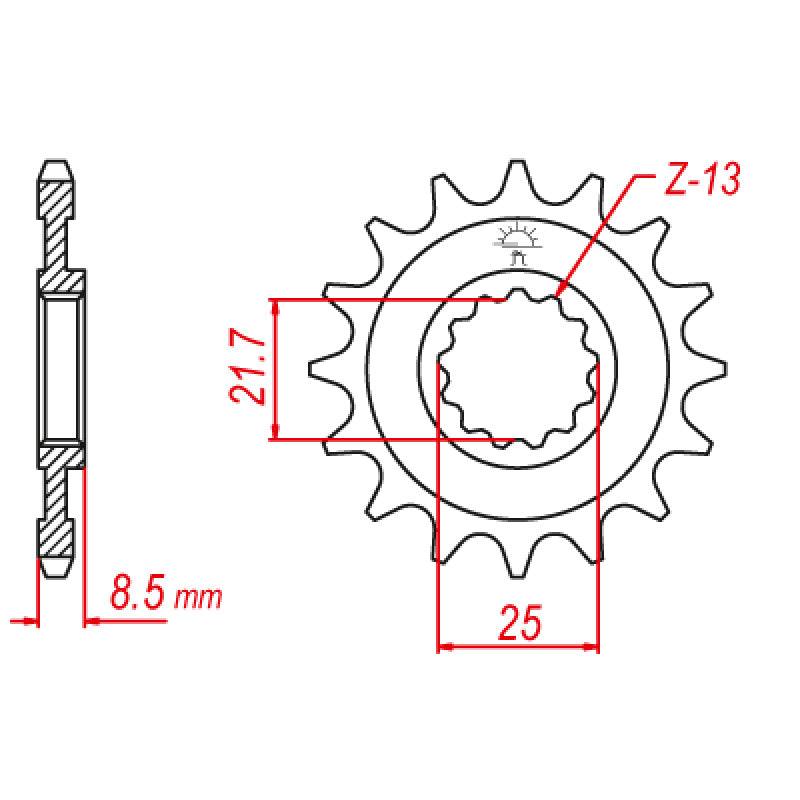 ITL FRONT SPROCKET KAW ZX10R (04-15) (JTF1537-14) 110788
